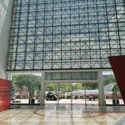 Grid and Truss Glass Daylighting Roof for Atriums and Patios, Daylighting Canopy With Truss Structure, Laminated Glass Curtain Wall With Truss, Deepening, Installation and After-sales Service for Safety Glass Rain Shelters With Truss