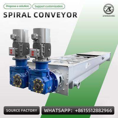 High Capacity Spiral Screw Conveyor Stainless Steel Auger Feeder Machine Industrial Grain Powder Cement Bulk Material Conveying Equipment
