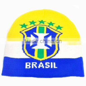 stretch hot sell Brasil football beanie