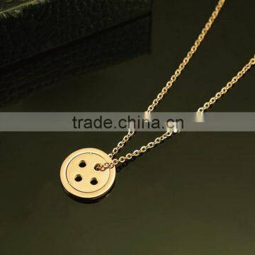 Gold Necklace Designs in 10 Grams Button Girlfriend Lucky Necklace photo-5