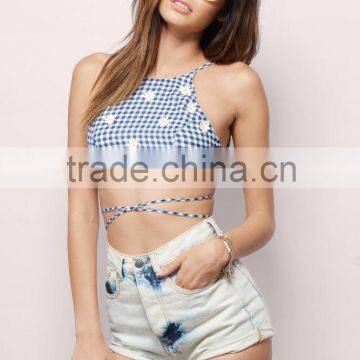 2016 Summer Women Halter Crop Top
