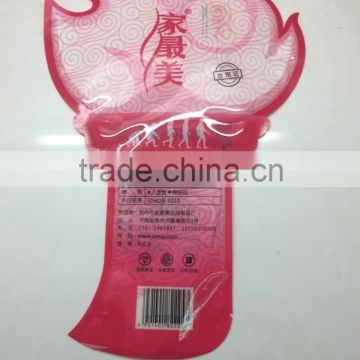 fire shape custom shape plastic sanitary napkin bag, packing plastic bag for lady sanitarty towel