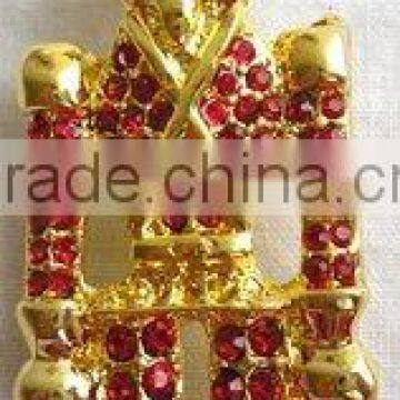 Christmas Gift Metal Crystal Christmas Massager Brooch