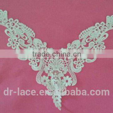 fashion polyester lace applique embroidery neck lace design lace patch