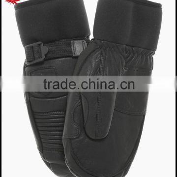 Ladies wholesale winter leather mittens with belt