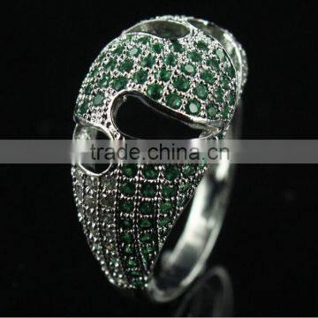 Classical green stone beautiful sterling silver rings jewelry