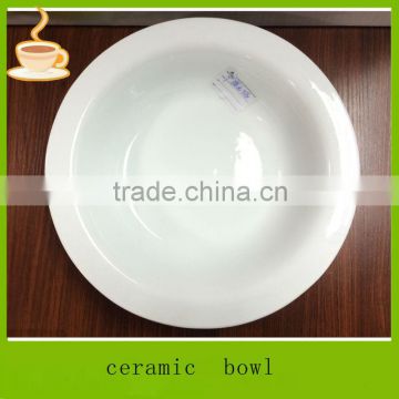 LJ-4502 9'' cheap white dinner plates for restaurant / porcelain round deep plates / bulk white dinner plates