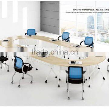 folding frame table for training room with moving castor