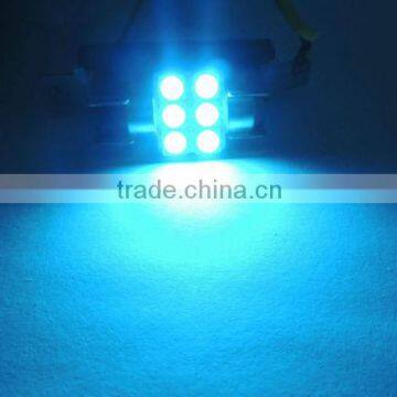 2x Aqua Blue 1.25" 31mm 6SMD DE3175 3022 LED Bulbs For Car Interior Light OYXL photo-3