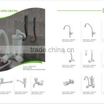 Quartet hand white color abs bibcock water tap faucet