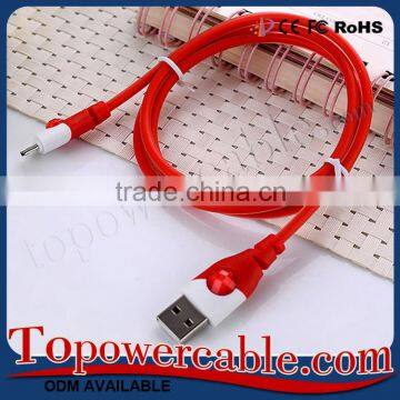 China Supplier Wholesale Durable Long LED Glow Charger Charging USB Micro Cable