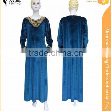 2016 simple cutting match special water-soluble lace with beads long sleeve maxi dress