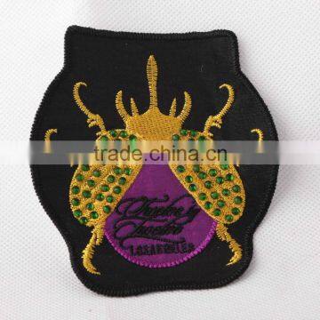 Wholesale price custom iron on beaded sequin applique patch