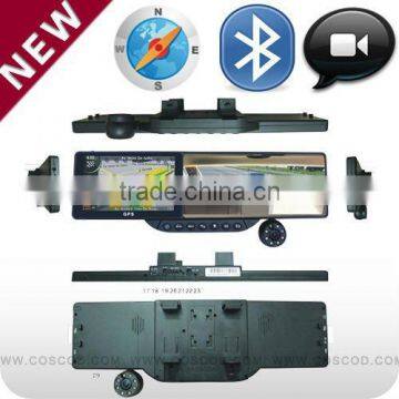 2014 Newest 5 inch rearview mirror car black box with gps bluetooth