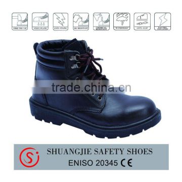 oil-resistant PU sole steel toe leather safety shoes