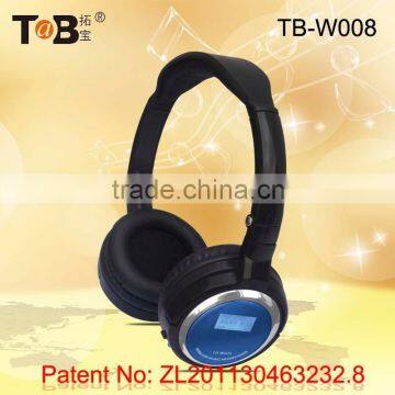 2015 wireless headphones with built-in mp3 player FM and TF card, wireless magnetic card reader headphones