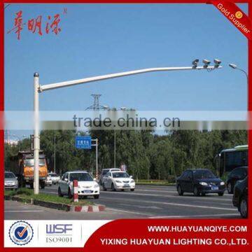 single arm traffic signal street light steel poles