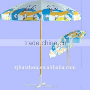 Full color printing promotion beach umbrella with polyester fabric