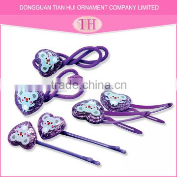 Beautiful custom design resin hot transfer print glitter japanese hair accessories for women