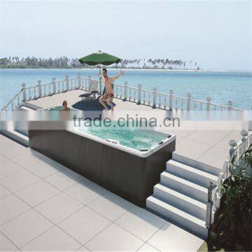 Fiberglass swimming pool swim spa