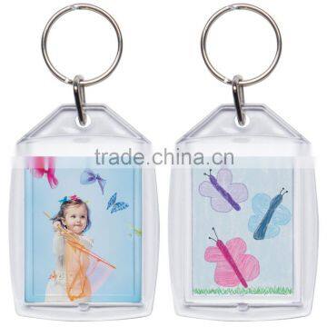 OEM clear acrylic key chains with photo frame