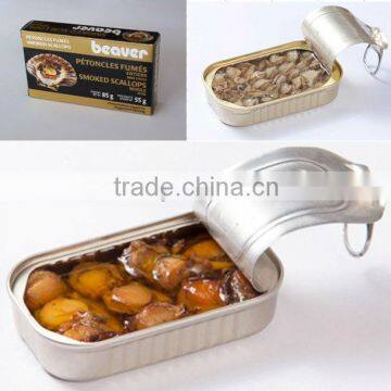 Canned Smoked Scallops with Oil