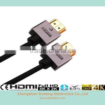 High speed V2.0 HDMI cable with Zn alloy connector and Ethernet from 0.5m-100m support 3D and 4k