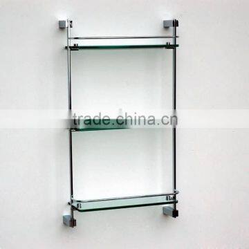 triple tier bathroom glass shelf