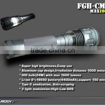 Rechargeable 18650 Hard Anodization 24W HID Camping Flashlight photo-3