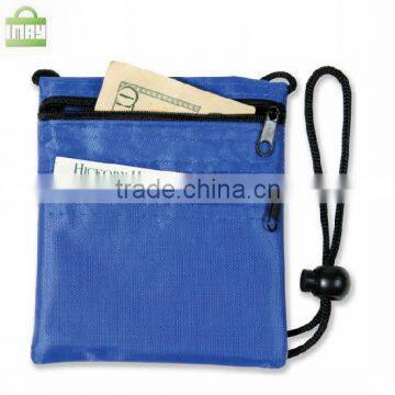 Polyester long drawstring neck wallet