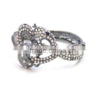 Wholesale Men Vintage Silver Plated Zinc Alloy Cobra Snake Skin Bracelets With Diamond