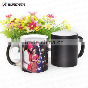 Sunmeta whole sale sublimation matte 11oz hot water color changing mug