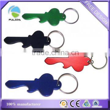 wholesale aluminum alloy metal key shaped bottle opener keychain keyholder