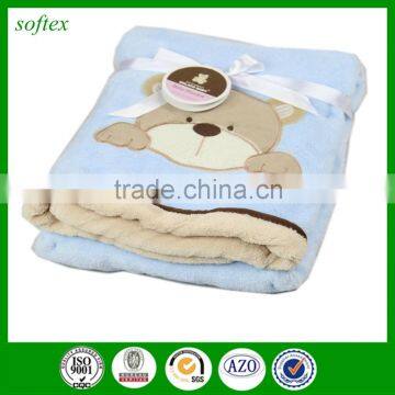 102*76cm 280g Flannel Baby Blanket Pattern Embroidered Baby Blanket photo-2