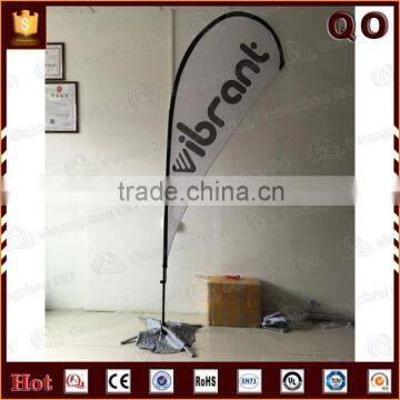 Popular design shape custom banner low price outdoor advertising beach flag