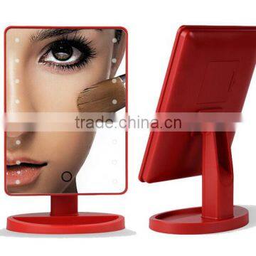 Free Standing Salon Station Mirror & Plastic Makeup Table Standing Salon Mirror With 16pcs Led Lights