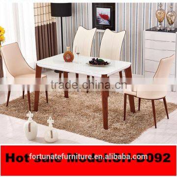 modern high quality metal frame dining table / colored glass dining table top