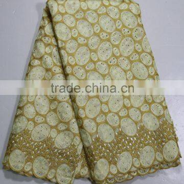 2016 China Cupion African Lace Embroidered Organza Bridal Lace Fabric Guipure Lace Fabric photo-3