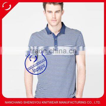 High Quality striped polo shirts customized logo