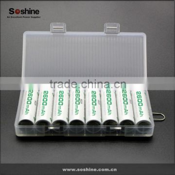 2015 Soshine new plastic battery case waterproof AA Battery Case For 1-8 pcs AA Batteries