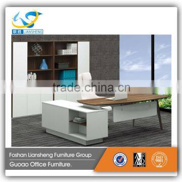 Foshan Modern Office Furniture Mdf White Desk With Cabinet ODN-A03