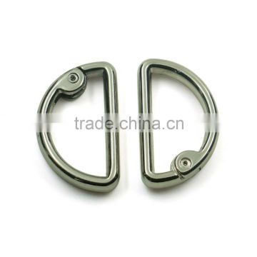 High quality zinc alloy plated spring gate d shape ring metal d ring