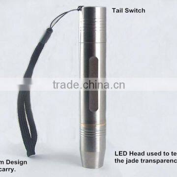 Wholesale Stainless Steel Rechargeable Jade Testing Flashlight, Chinese Flat Stone Test Flashlight photo-2