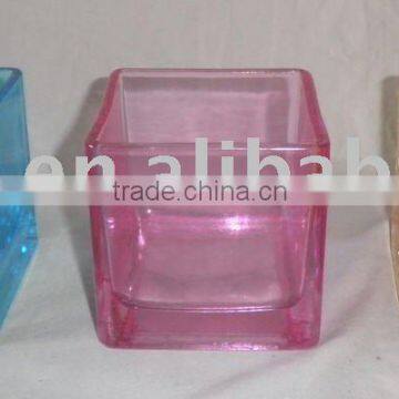 glass pot, glass vase, square vase