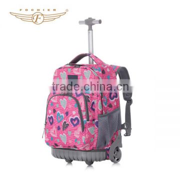 Wholesale cartoon kids school trolley bag