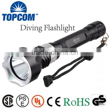 TOPCOM LED Submarine Light Diving Flashlight Underwater Torch Waterproof T6 Lamp