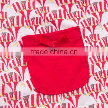 Red Blue Color Circus Tent Pattern Baby Girl Dress photo-4