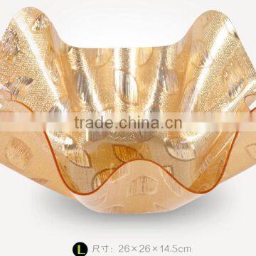 golden color flower shape serving plate, most popular fruit plate