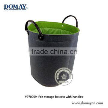 Customized felt storage basket, felt laundry baskets, storage container with handles