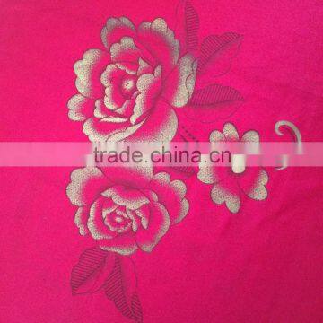 100% Polyester Flash Powder Flower Print Fabric